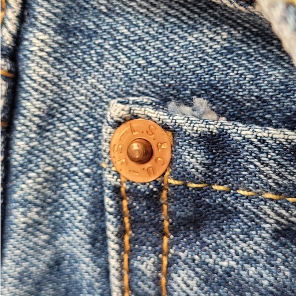Levi’s 505 Vintage Blue Denim Straight Leg Jeans Classic Style Piece - Picture 7 of 16